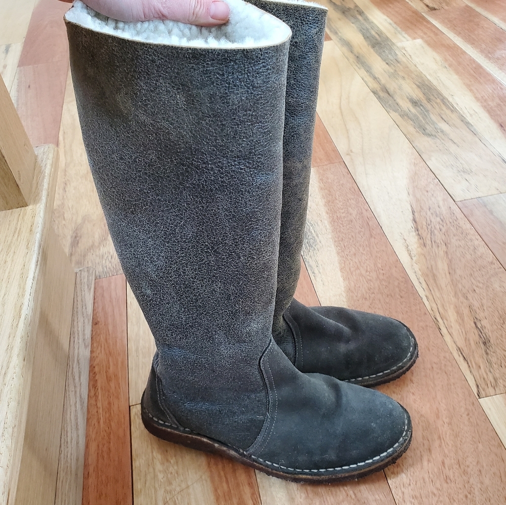 Boots suede with sherpa lining, size 38